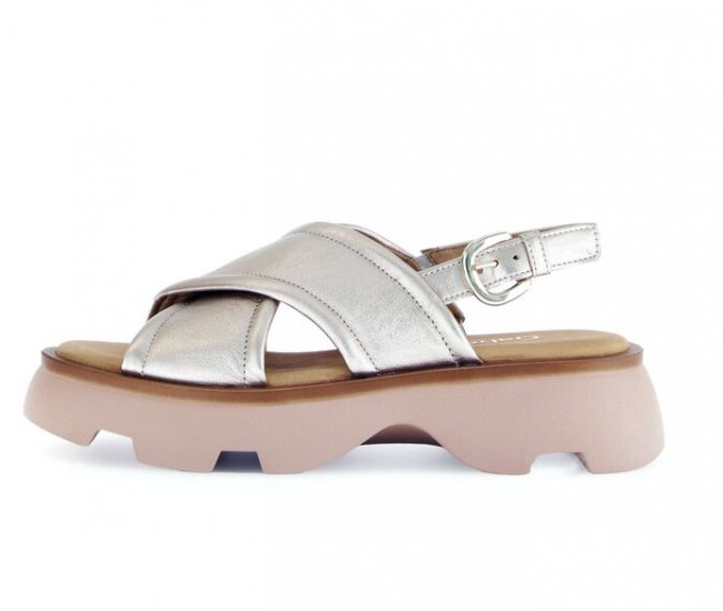 Gabor Damen Riemchensandale Gold - Effektleder