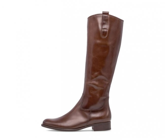 Gabor Damen Eleganter Stiefel Braun - Glattleder
