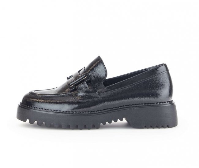 Gabor Damen Loafer Schwarz - Lackleder