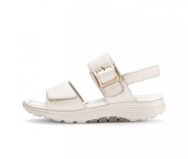 Gabor Damen Trekkingsandale Creme - Glattleder