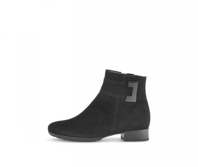 Gabor Damen Elegante Stiefelette Schwarz - Rauleder
