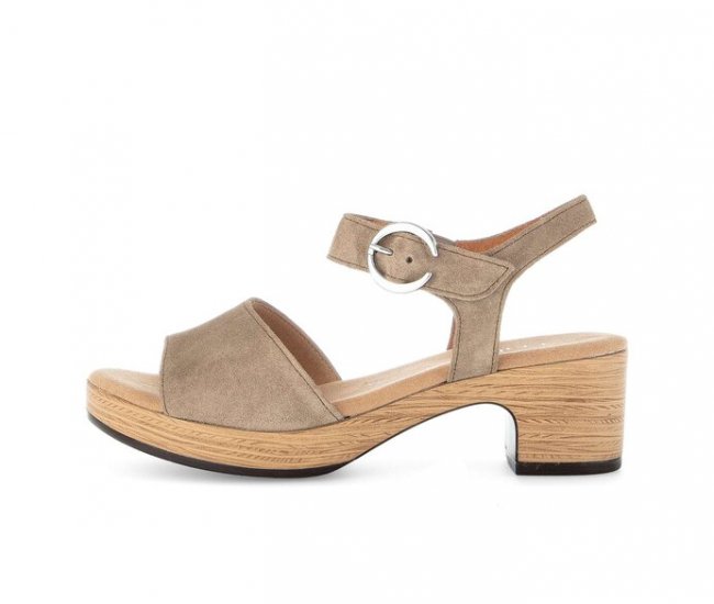 Gabor Damen Plateau Sandale Braun - Rauleder