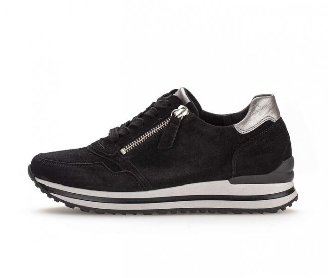 Gabor Damen Sneaker Low Schwarz - Rauleder