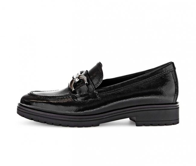 Gabor Damen Loafer Schwarz - Lackleder