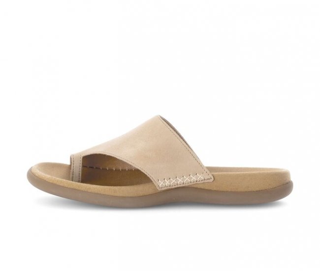 Gabor Damen Zehentrenner Beige - Rauleder