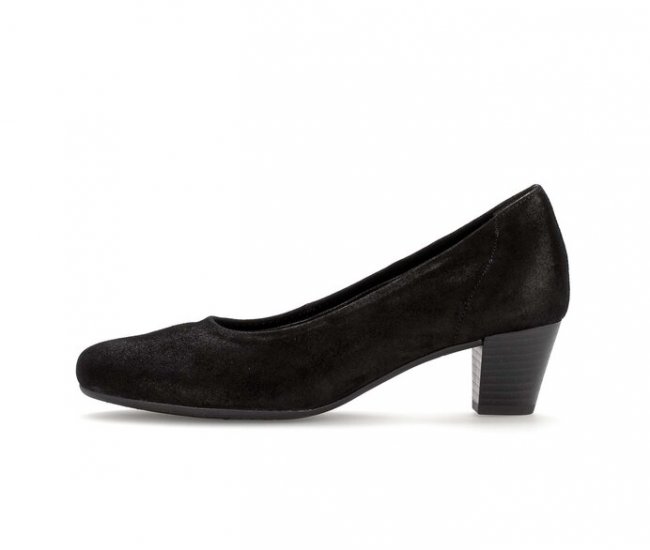 Gabor Damen Eleganter Pumps Schwarz - Effektleder
