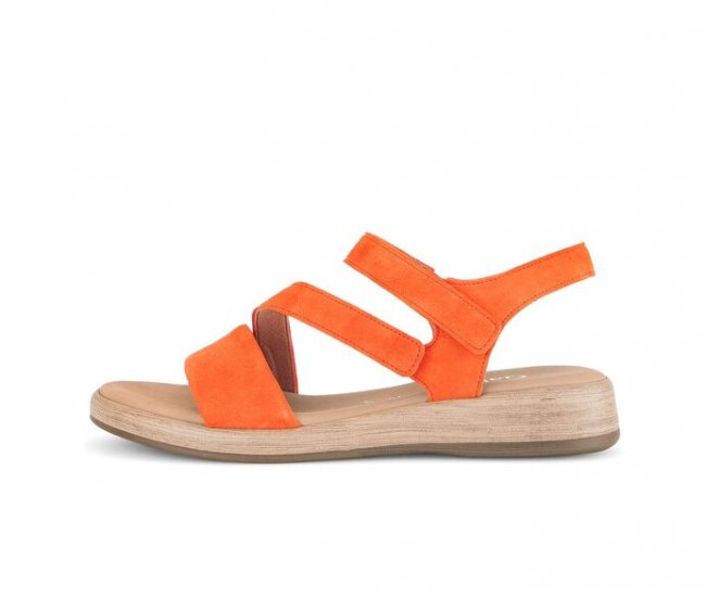 Gabor Damen Riemchensandale Orange - Rauleder