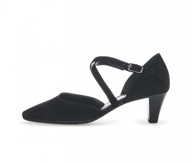Gabor Damen Spangenpumps Schwarz - Rauleder