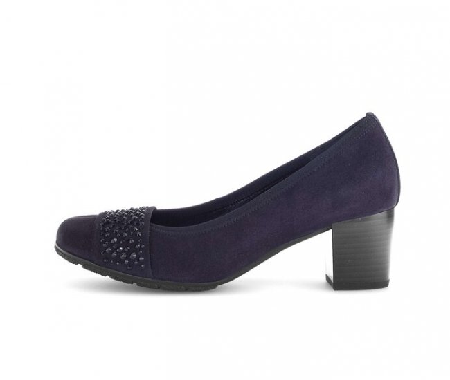 Gabor Damen Plateau Pumps Blau - Rauleder