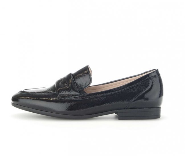 Gabor Damen Slipper Schwarz - Lackleder