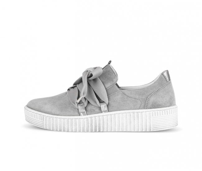 Gabor Damen Sneaker Low Grau - Materialmix Leder