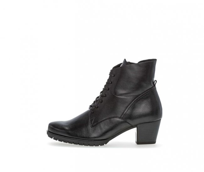 Gabor Damen Schnürstiefelette Schwarz - Glattleder