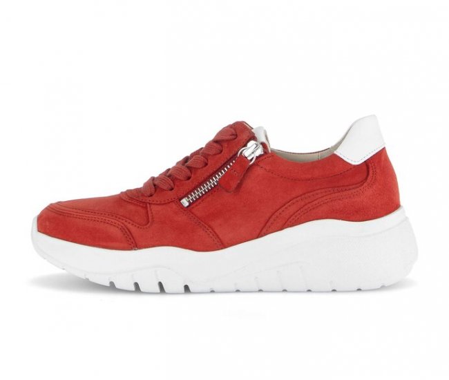 Gabor Damen Sneaker Low Rot - Rauleder