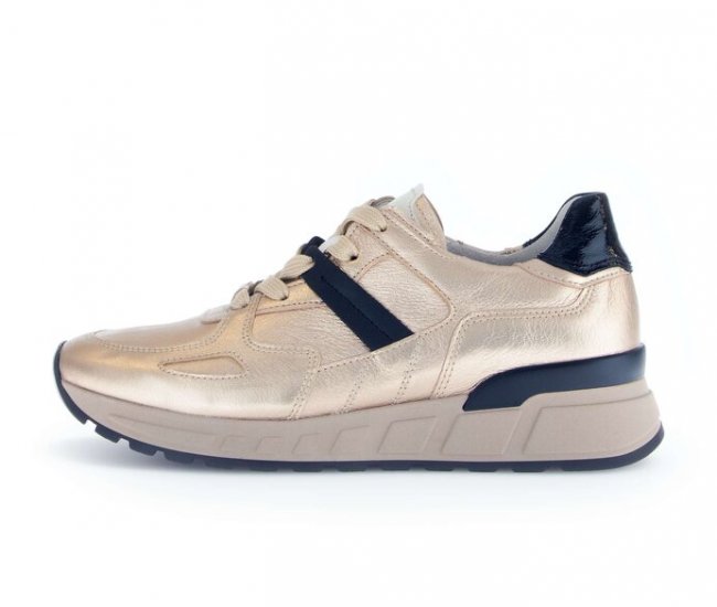 Gabor Damen Sneaker Low Gold - Materialmix Leder
