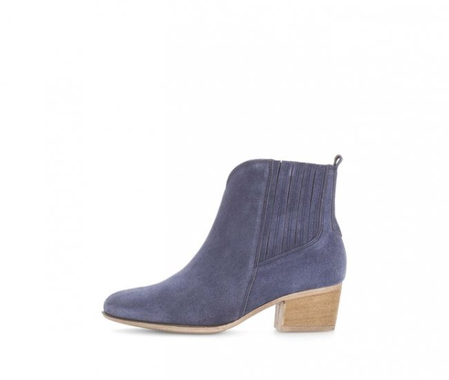 Gabor Damen Elegante Stiefelette Blau - Rauleder