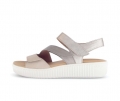Gabor Damen Plateau Sandale Beige - Materialmix Leder