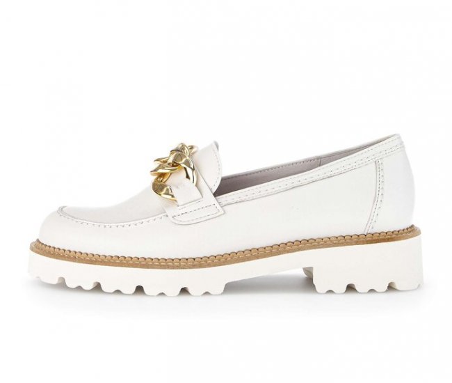Gabor Damen Loafer Creme - Glattleder
