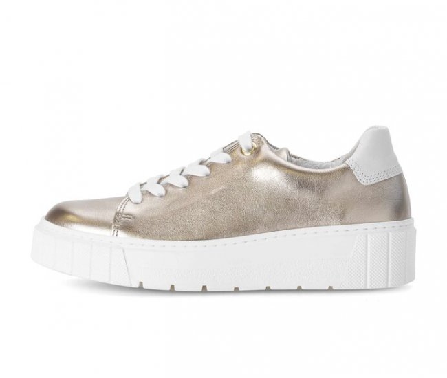 Gabor Damen Sneaker Low Gold - Materialmix Leder