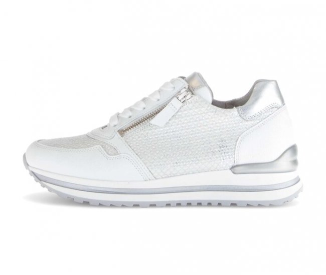 Gabor Damen Sneaker Low Weiß - Materialmix Leder