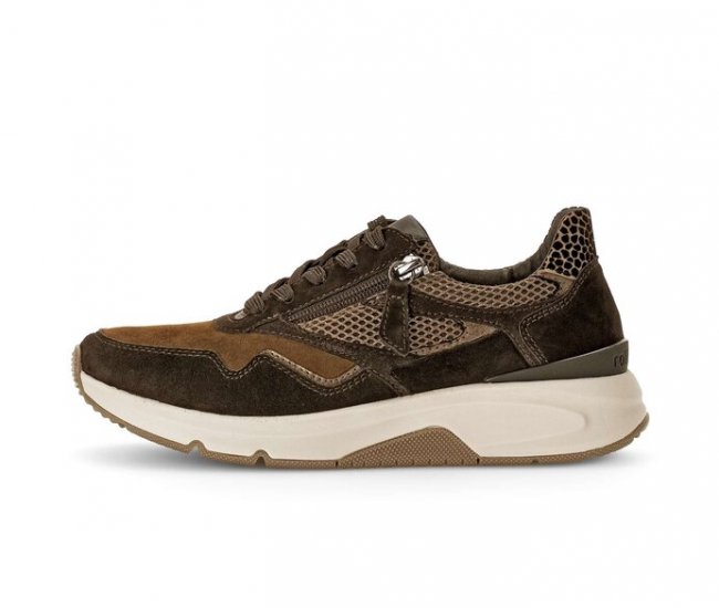 Gabor Damen Sneaker Low Braun - Materialmix Leder/Lederimitat