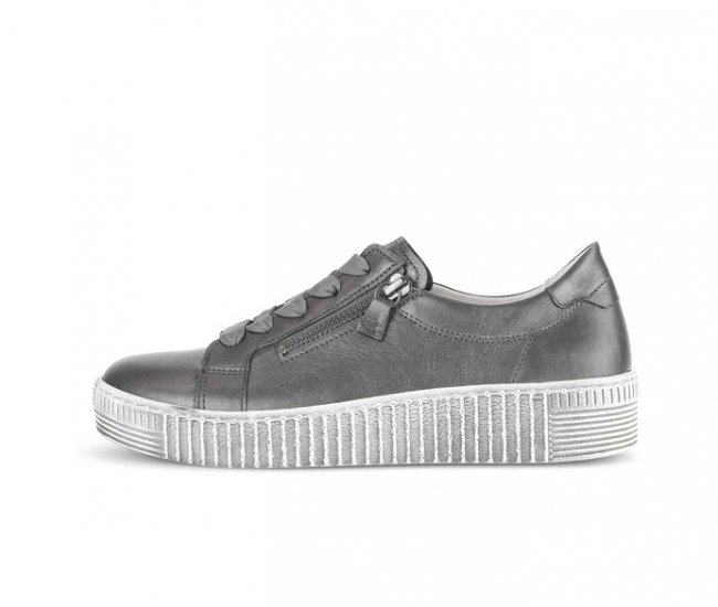 Gabor Damen Sneaker Low Grau - Glattleder