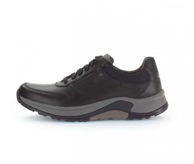 Gabor Herren Rollingsoft Sneaker Low Schwarz - Materialmix Leder/Textil