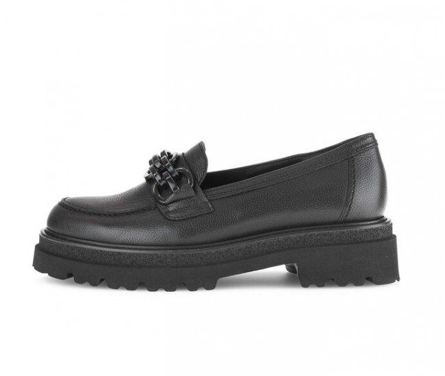 Gabor Damen Loafer Schwarz - Glattleder