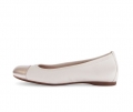 Gabor Damen Eleganter Ballerina Creme - Materialmix Leder