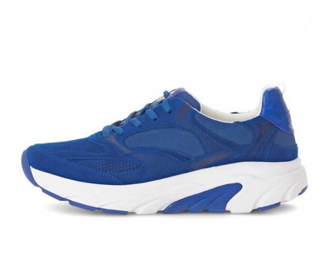 Gabor Damen Sneaker Low Blau - Materialmix Leder/Lederimitat