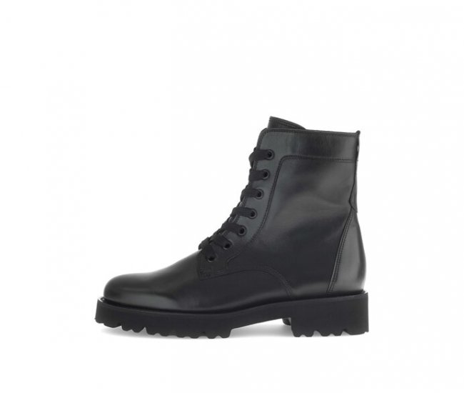 Gabor Damen Schnürstiefelette Schwarz - Glattleder
