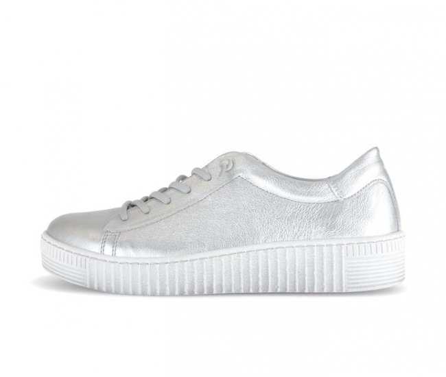 Gabor Damen Sneaker Low Silber - Effektleder