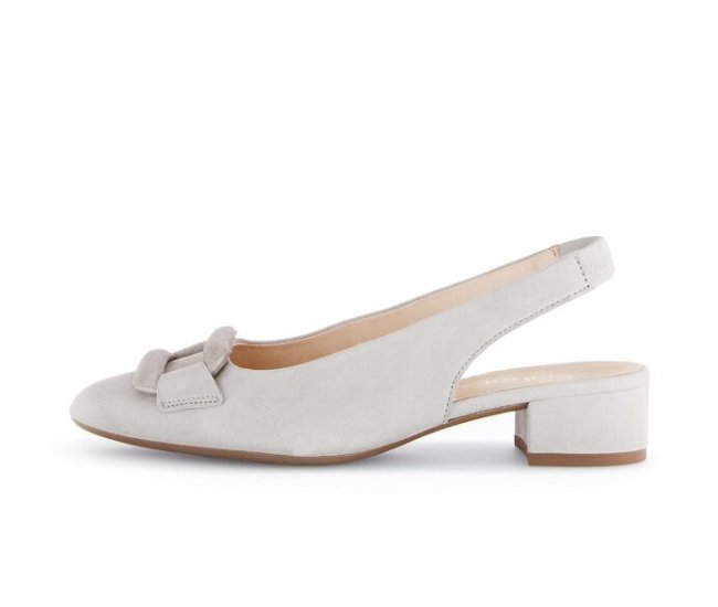 Gabor Damen Slingpumps Grau - Materialmix Leder