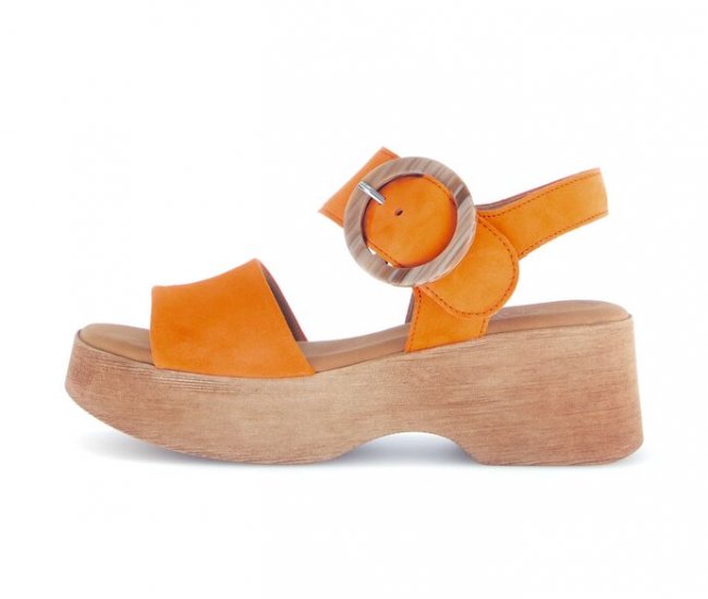 Gabor Damen Riemchensandale Orange - Rauleder