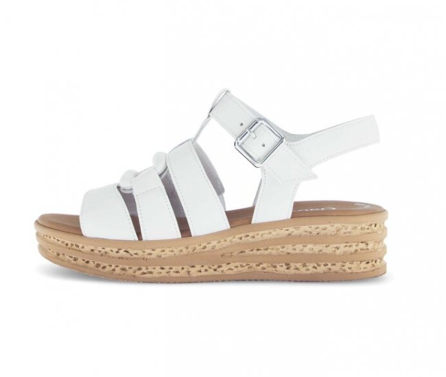 Gabor Damen Plateau Sandale Creme - Glattleder