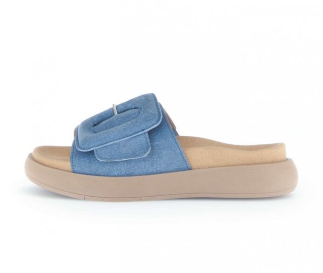 Gabor Damen Pantolette Blau - Rauleder