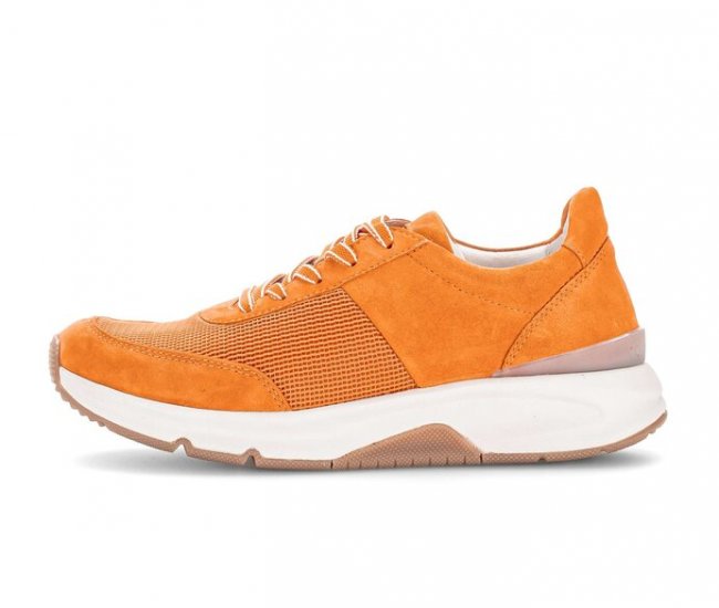 Gabor Damen Sneaker Low Orange - Materialmix Leder/Lederimitat