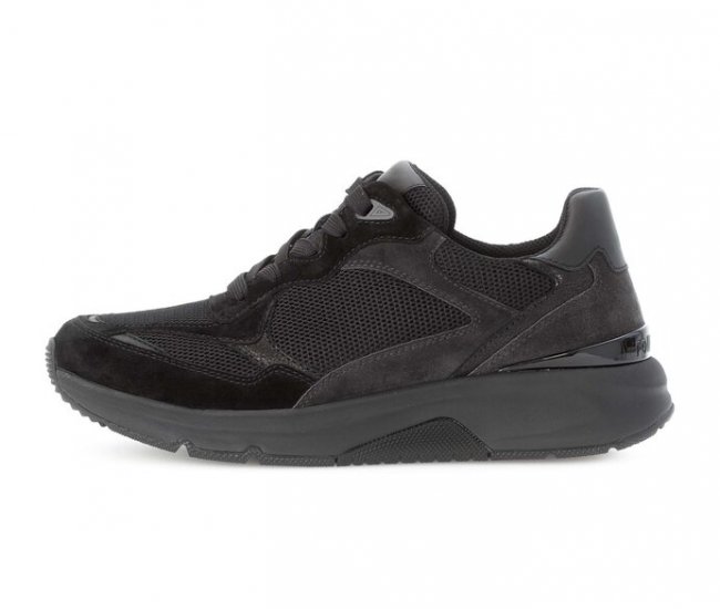 Gabor Damen Sneaker Low Schwarz - Materialmix Leder/Lederimitat
