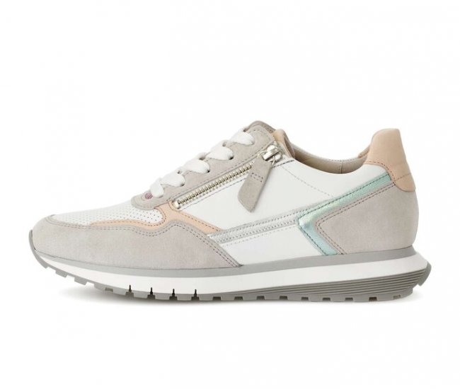 Gabor Damen Sneaker Low Beige - Materialmix Leder