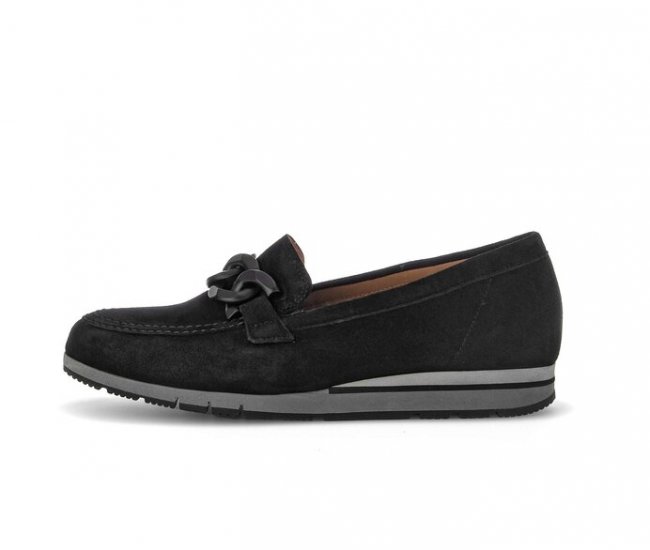 Gabor Damen Slipper Schwarz - Rauleder