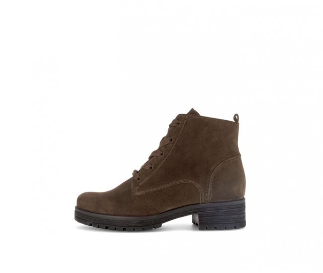 Gabor Damen Schnürstiefelette Braun - Rauleder