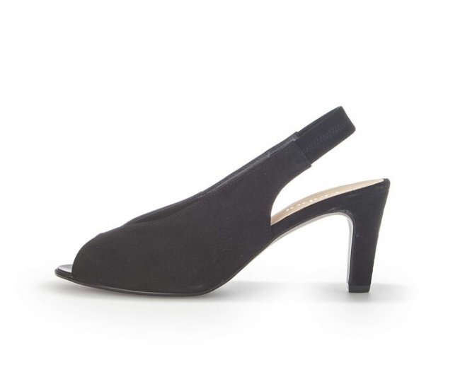 Gabor Damen Peeptoes Schwarz - Rauleder