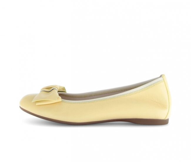 Gabor Damen Eleganter Ballerina Gelb - Glattleder
