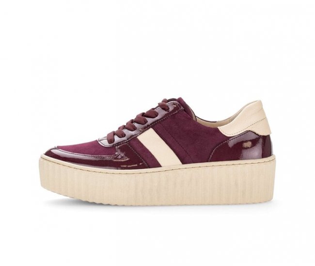 Gabor Damen Sneaker Low Rot - Materialmix Leder