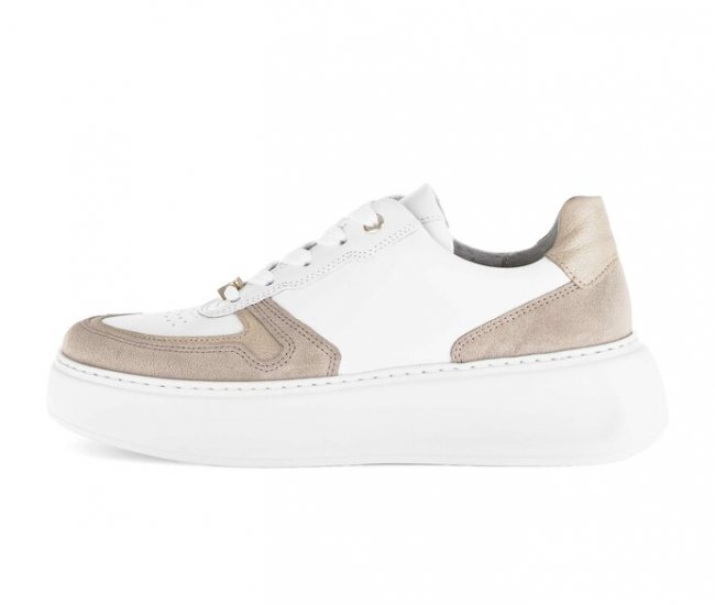Gabor Damen Sneaker Low Beige - Materialmix Leder