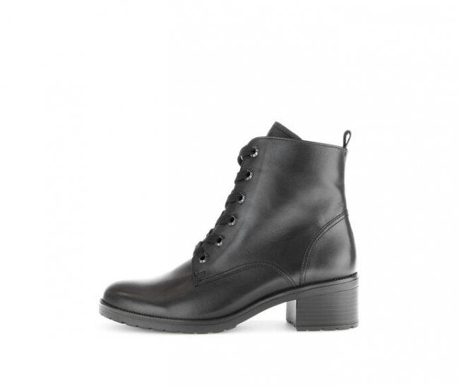 Gabor Damen Schnürstiefelette Schwarz - Glattleder