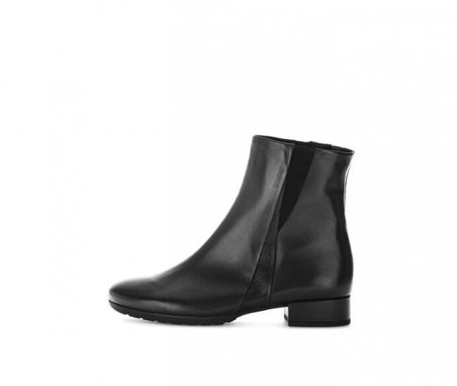 Gabor Damen Sportliche Stiefelette Schwarz - Materialmix Leder
