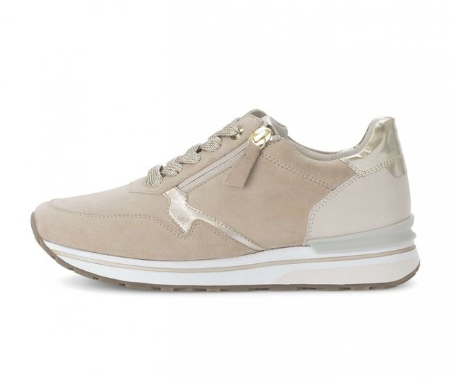 Gabor Damen Sneaker Low Beige - Materialmix Leder