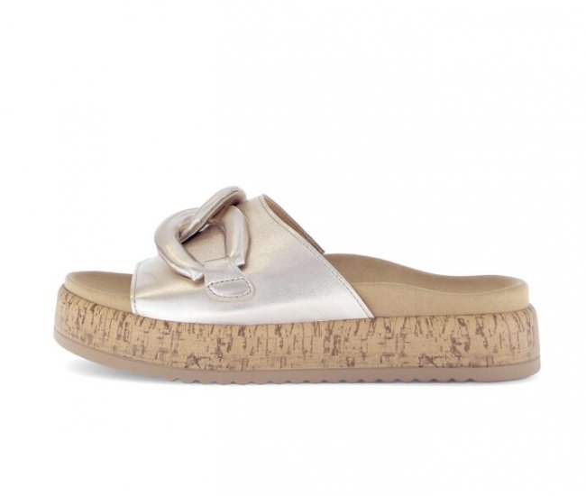 Gabor Damen Pantolette Gold - Effektleder
