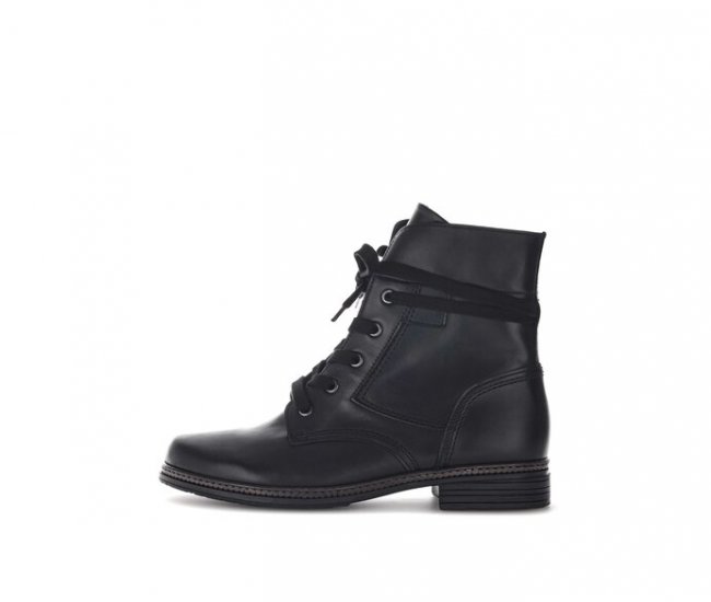 Gabor Damen Schnürstiefelette Schwarz - Glattleder