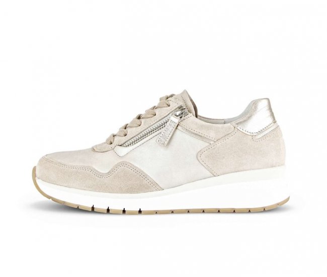 Gabor Damen Sneaker Low Beige - Materialmix Leder/Lederimitat
